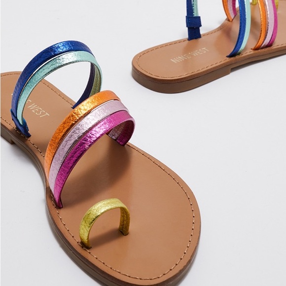 Nine West metallic Sandals 10 - Picture 1 of 4